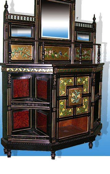 Aesthetic Movement Ebonised And Painted Cabinet With