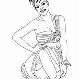 Rihanna Coloring Pages Singer Famous People sketch template