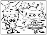 Coloring Pages Ufo Alien Space Kids Printable Outer Cool sketch template