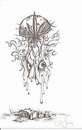Leaf Drawings Weed Tattoo Trippy Coloring Pages Marijuana Drawing Tattoos Sketches Jane Mary Cool Google Skull Pot Mushroom Smoke Designs sketch template