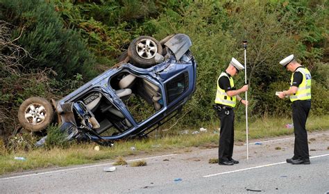 pictures show aftermath  stolen police car crash  highlands press