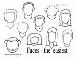 Faces Heads Doodle sketch template