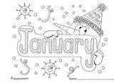 Coloring Months Pages Year Printable January Month Kids Tracing Board Sheets Choose Monthly sketch template