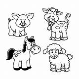 Boerderij Dieren Boerderijdieren Kleurplaten Soorten Printen Tegenkomt Plaatjes Leukvoorkids sketch template