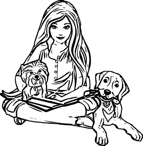 barbie dogs coloring page wecoloringpagecom