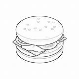 Hamburger Isometric Unhealthy Cheeseburger Malbuch Isometrisches Lebensmittel Ungesundes Konzeptes Preparazione Alimento Concetto Sano Alimenti Rapida Isometrico sketch template