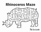 Maze Mazes Rhinoceros Kids Printable Museprintables Worksheets Animal Choose Board Activity Sheet Activities sketch template