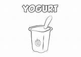 Yogurt Alimentos Yogur Leche Niños Gatito Preschool Colorea Educación Cartones Texto Flashcards Childrencoloring sketch template