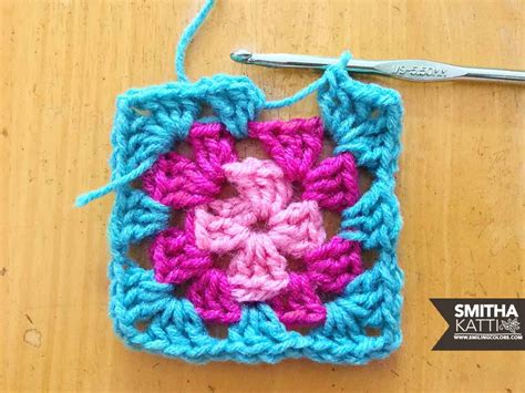 basic granny square pattern  easy step  step photo smiling colors