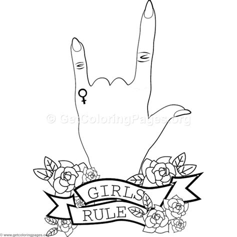 girls rule coloring pages