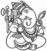 Drawing Ganesha Lord Cliparts Ganesh Kids Simple sketch template