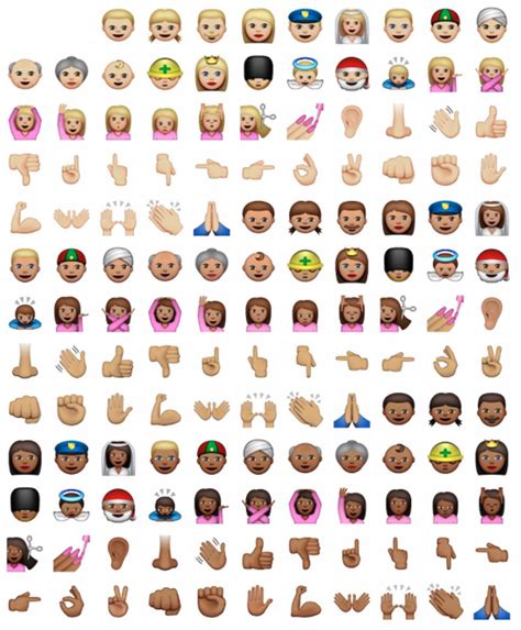 here are all the new ethnically diverse emoji apple just added to the