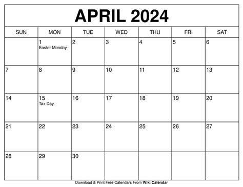 blank april  calendar printable audre caprice