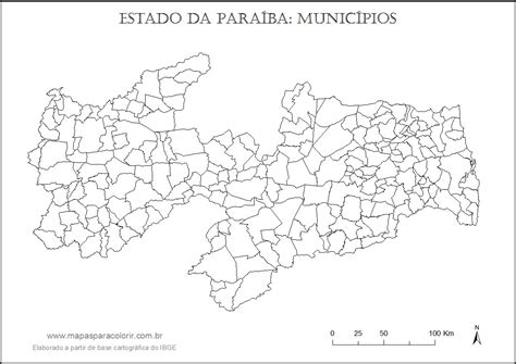 mapa da paraiba mapas  colorir