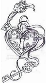 Tattoo Key Heart Tattoos Keys Skeleton sketch template