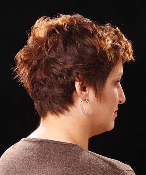 short wavy copper brunette hairstyle