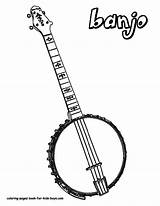 Coloring Banjo Pages Instrument Instruments Boys Country Music Musical String Downloads Drawing Guitar Guitars Jets Choose Board Kids Visit sketch template