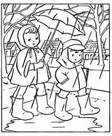 Coloring Pages Kids Rainy Spring Rain Season Seasons Sheets Printable Drawing Clipart School Color Helping Others Going Clip Cliparts Print sketch template
