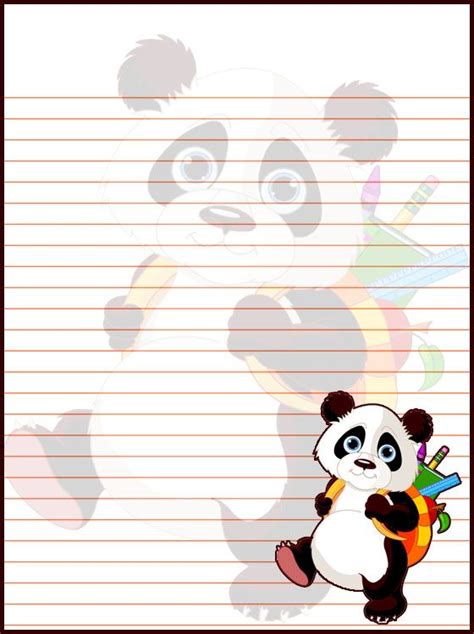 customize   printable panda   school  printable
