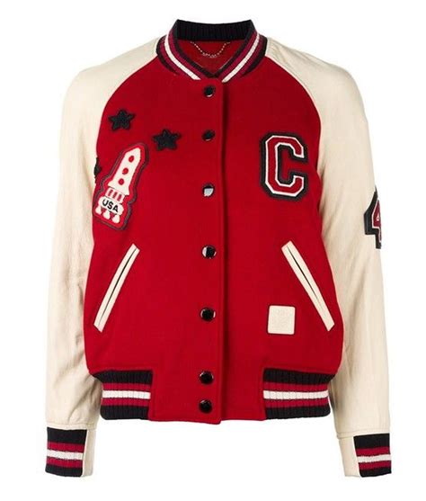 usa red  white coach letterman jacket jackets expert