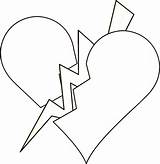 Coloring Broken Pages Heart Hearts Kids Library Clipart sketch template