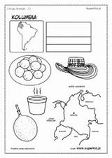 Kolorowanki Ameryki Kraje Kolumbia Południowej Superkid Dla sketch template