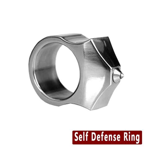 stainless steel  defense supplies  defense ring women men safety survival finger ring