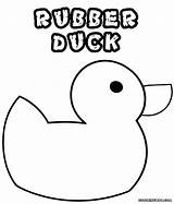 Duck Rubber Coloring Pages Print Rubberduck sketch template