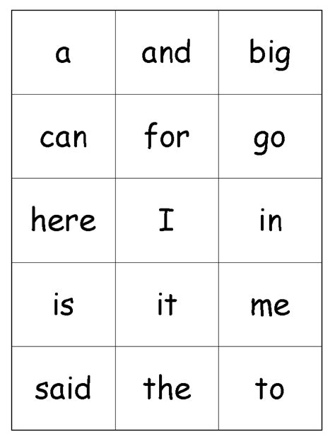 childrens pre  sight words dolch words list  chart templates