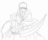 Ichigo Bleach Kurosaki Lineart Coloriages sketch template