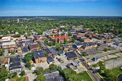 aerial photo  downtown crown point indiana    lake county