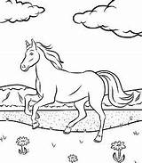 Horse Running Coloring Rearing Pages sketch template