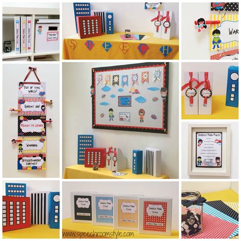 superhero theme classroom decor speech room style