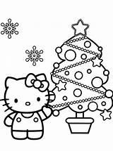 Kitty Hello Coloring Christmas Pages Printable Print Getcolorings Color sketch template