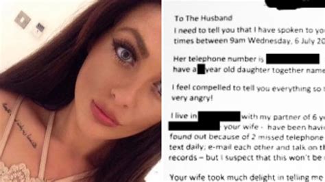 woman sends letter about cheating husband to all of her