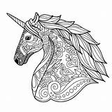 Unicorns Unicorni Adultos sketch template