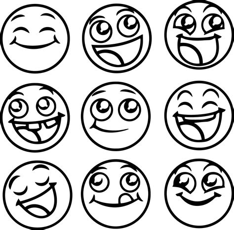 happy emoticons  coloring page wecoloringpagecom