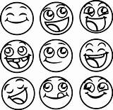 Coloring Happy Emoticons Smiley Pages sketch template