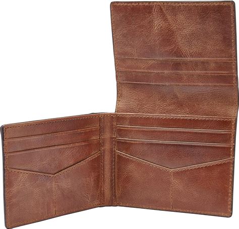 fossil mens derrick leather rfid blocking execufold trifold wallet