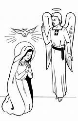 Annunciation Coloring Pages Mary God sketch template