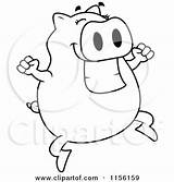 Jumping Pig Clipart Cartoon Cory Thoman Outlined Coloring Vector 2021 sketch template