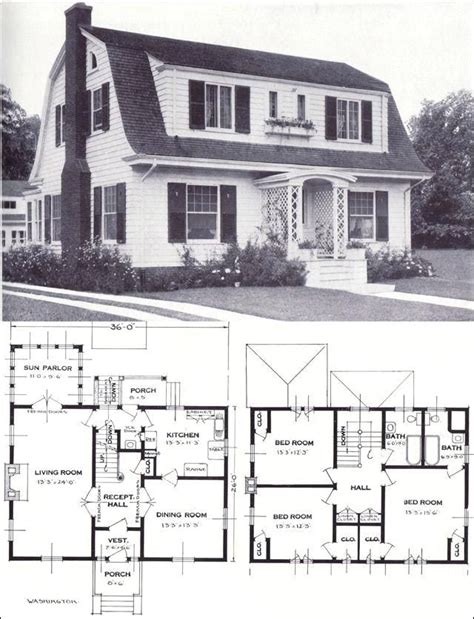 house plans vintage home plans dutch colonial revival  standard homes company
