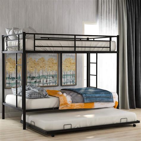 merax metal bunk bed  trundle twin  twin bunk bed  safety