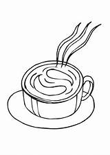 Kaffee Heisser Essen Ausmalbild Ausmalen Speisen Tasse Malvorlage Frühstück sketch template