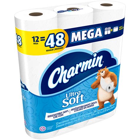 charmin ultra soft toilet paper mega rolls  sheets  rolls