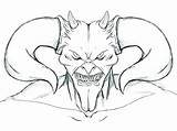 Coloring Pages Scary Demon Skull Monster Demons Angels Printable Drawing Color Face Dragon Devil Skeleton Anime Pumpkin Kids Drawn Getcolorings sketch template