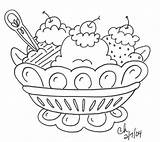 Coloring Pages Ice Cream Dessert Sundae Banana Split Drawing Printable Stitch Redwork Queen Food Shop Dairy Color Print Sheets Logo sketch template