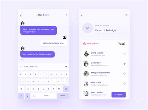 chat app  yvonne fung  dribbble