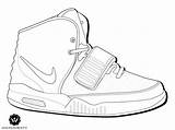 Yeezy Nike Air Coloring Pages Shoes Color Running Drawings Sports Sneakers Sketches Drawing Sneaker Sheets Book Force Printable Illustration Visit sketch template