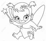 Baby Fairy Coloring Pages Newborn Girl Outlined Clipart Bitty Stock Birth Printable Color Vector Print Cartoon Illustration Depositphotos Popular Getcolorings sketch template